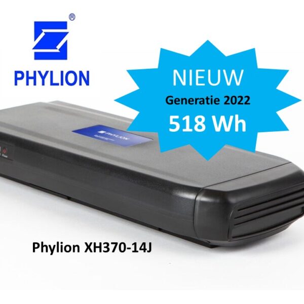 Phylion XH370-14J fietsaccu 518 Wh, 37V/14Ah zonder achterlicht