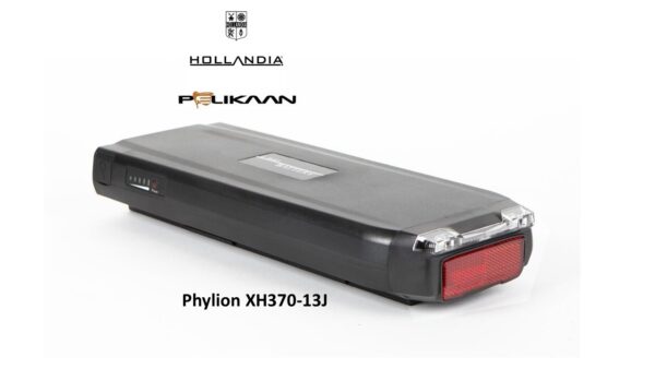 Phylion XH370-13J Fahrradakku mit Rücklicht für E-Bikes von Hollandia und Pelikaan