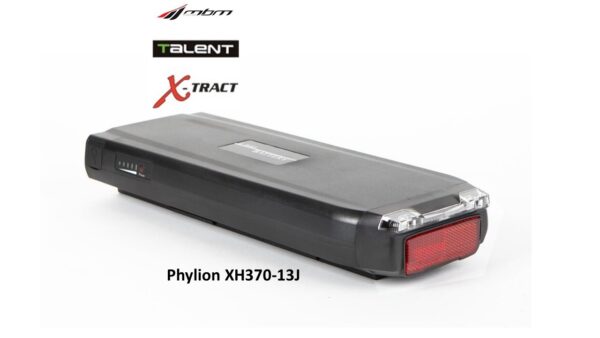 Phylion XH370-13J Wall-E-S e-bike battery with rear light for Talent, X-tract, and MBM electric bikes