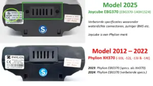 Vergeliljk EBG370 model 2025 met XH370-serie